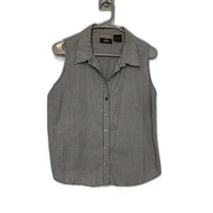 Vintage 90s Route 66 Plaid Sleeveless Button-Up Shirt